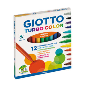 CAIXA COM 12 MARCADORES DE FELTRO GIOTTO TURBO COLOR 4160 00 SORTIDO