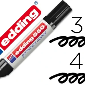 Marcador edding permanente 550 ponta de fibra preto n.1 ponta redonda.