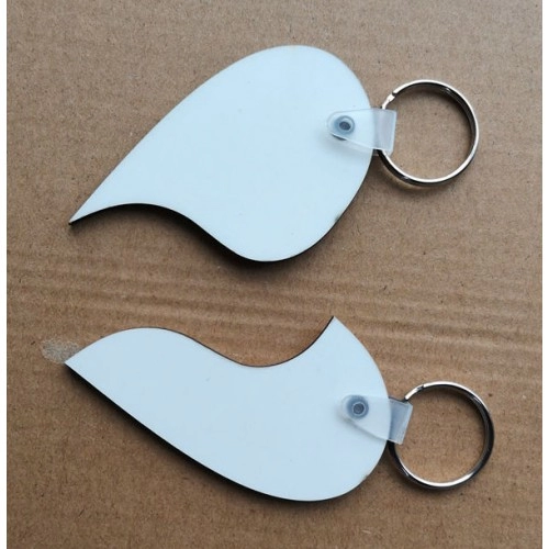 Conjunto de 2 Porta-chaves em MDF formando um coração para sublimação - Image 2