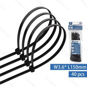 Abraçadeiras de Nylon 150 x 3.6mm Aigostar Pretas - Pack 40 unidades