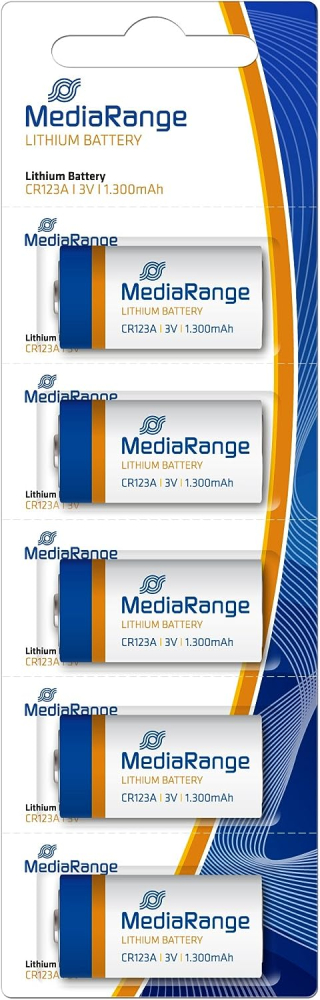 Pilhas de Lítio MediaRange CR123A 3V
