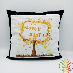 Fronha Almofada Preta com Área Branca