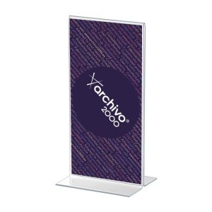 Expositor Porta Folhetos Acrilico 1/ 3 A4 em T Vertical
