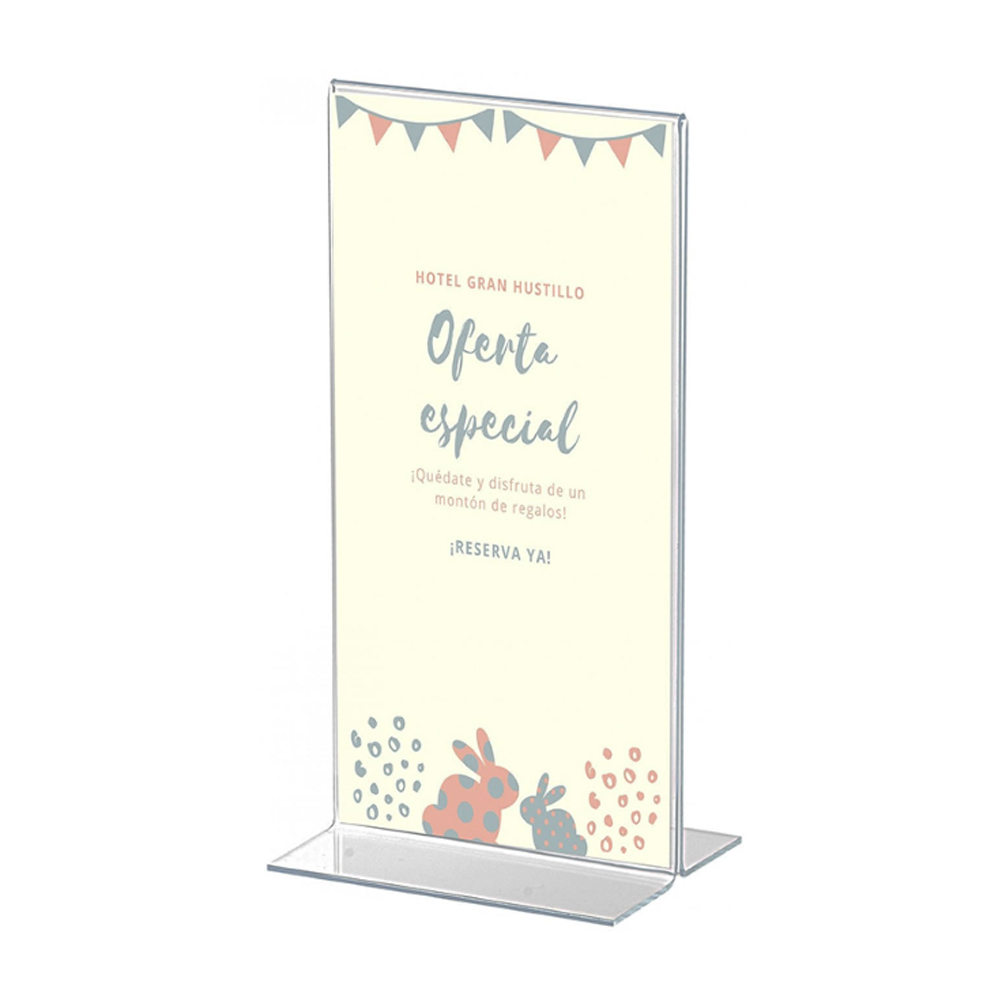 Expositor Porta Folhetos Acrilico 1/ 3 A4 em T Vertical - Image 2