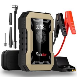 Compressor de ar inteligente de 10000mAh com bateria auxiliar para até 5L de gasolina e 3L de gasóleo