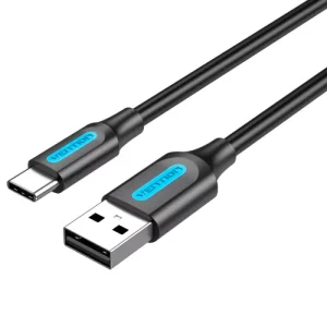 Cabo USB 2.0 para Tipo-C Vention até 60W 480Mbps 1 Metros Preto