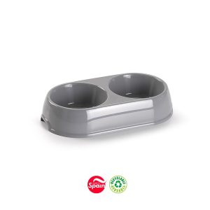 Comedouro Duplo Pequeno para Cão e Gato 25,5x14x5cm