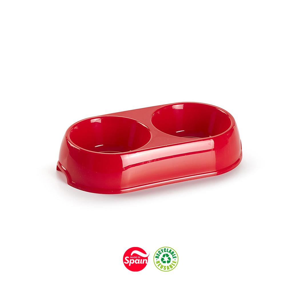 Comedouro Duplo Pequeno para Cão e Gato 25,5x14x5cm - Image 3