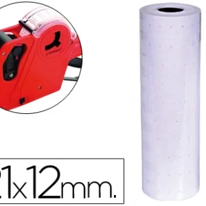 Etiquetas q-connect de cor branca 21x12 mm rolo de 1000 etiquetas.