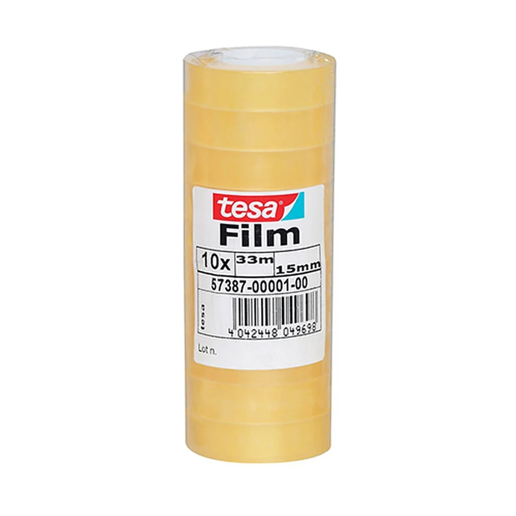 Fita Adesiva Tesa 33m x 15mm Transparente Acordeão