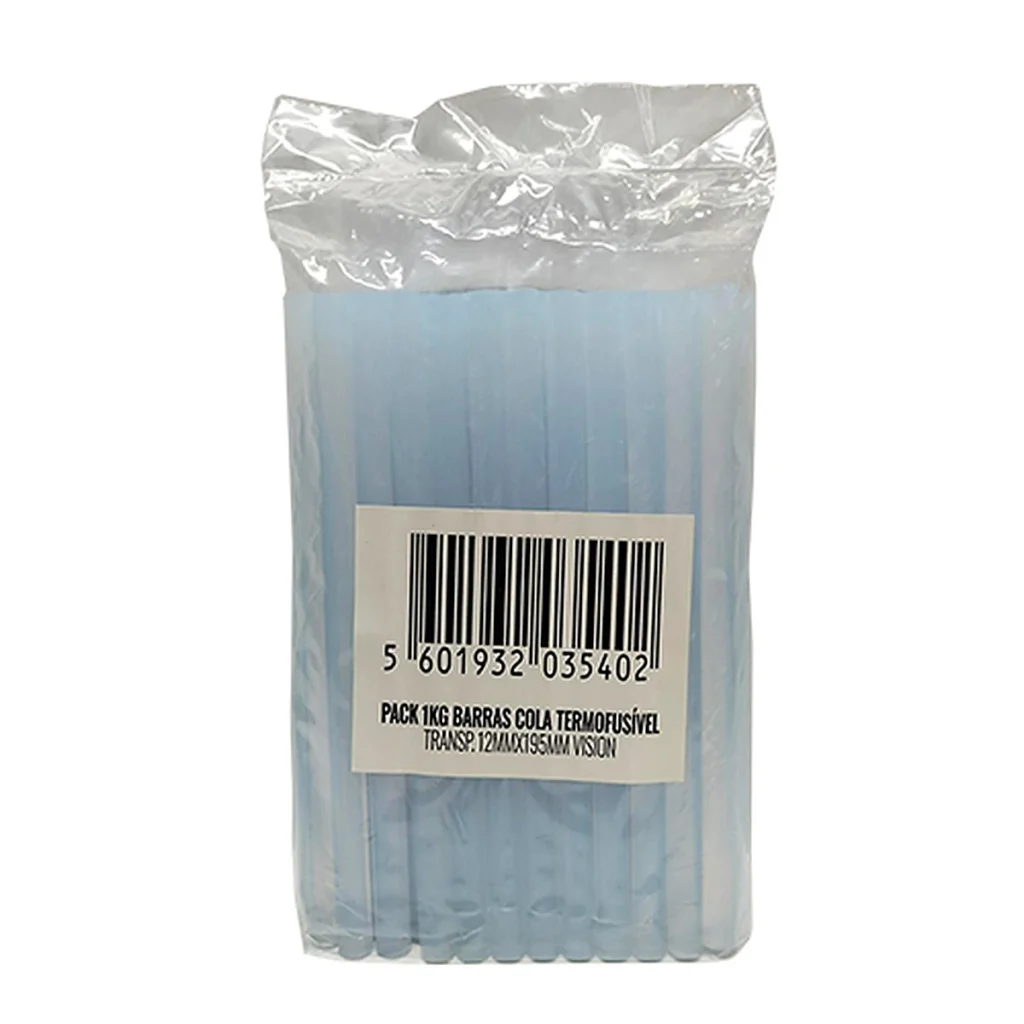 PACK 1KG BARRAS COLA TERMOFUSÍVEL TRANSPARENTE 12MMX195MM