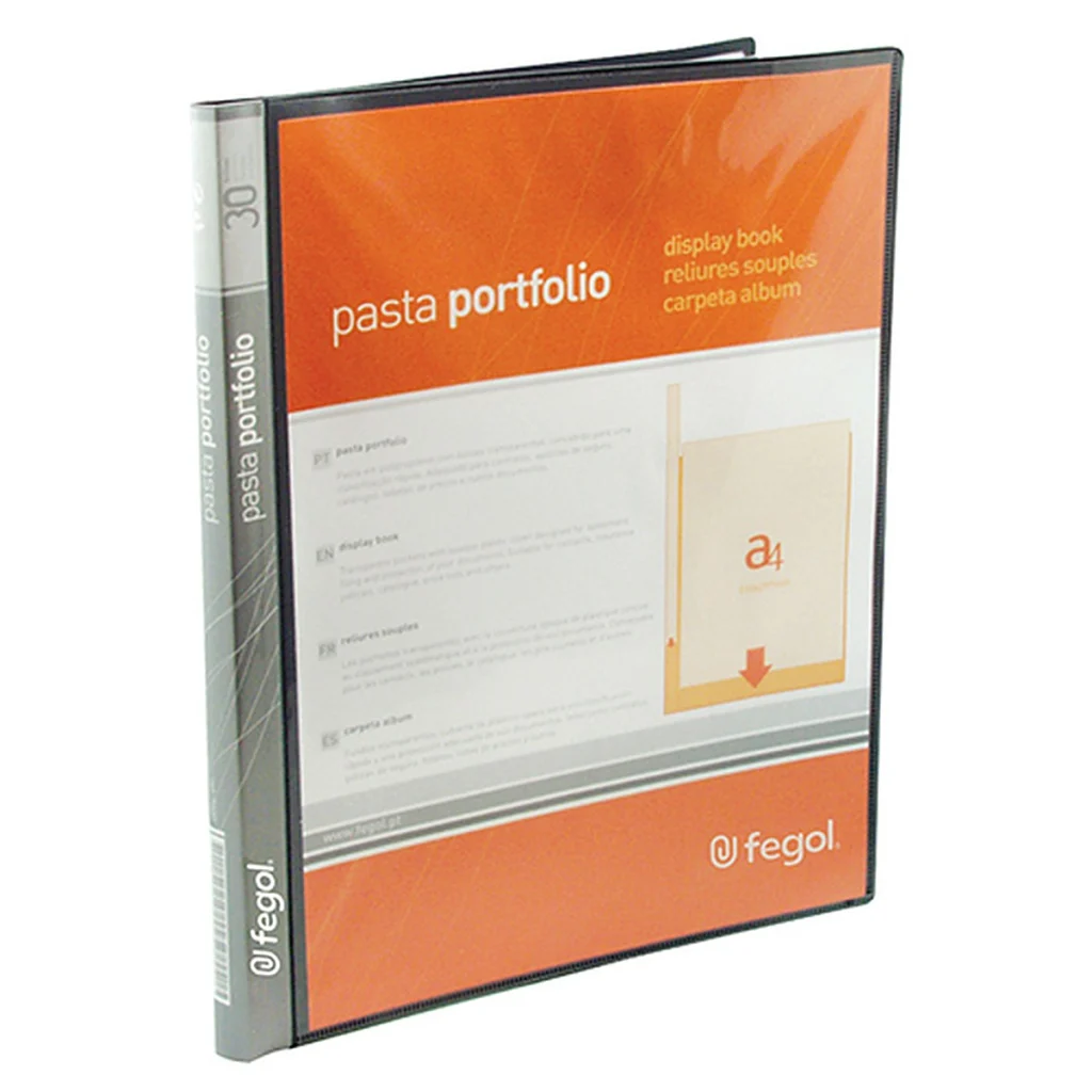 PORTFÓLIO A4 30 BOLSAS FEGOL 7330 PRETO OPACO