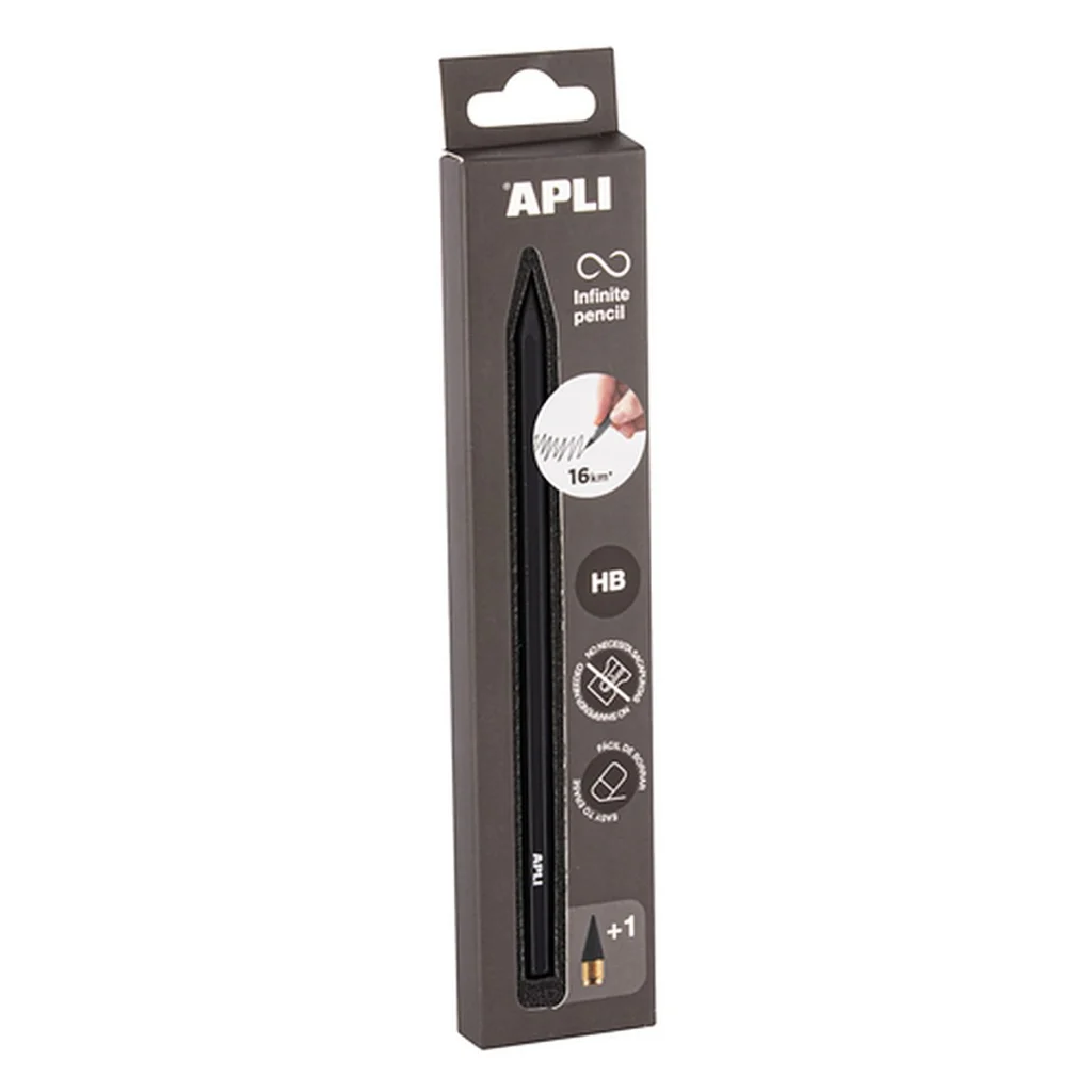 LÁPIS INFINITO APLI HB PRETO + RECARGA