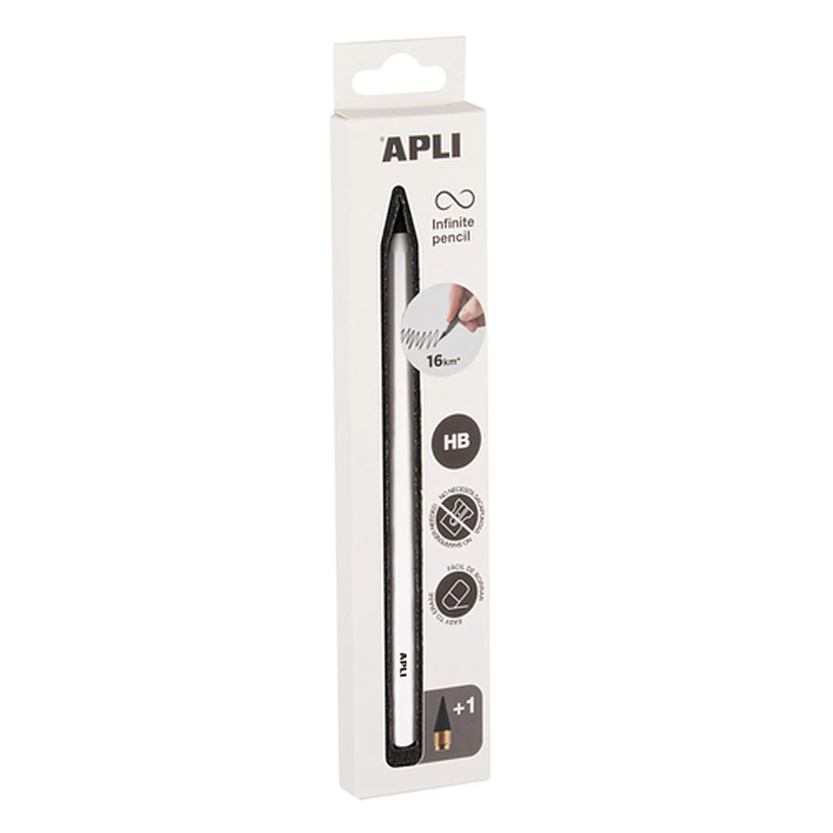LÁPIS INFINITO APLI HB BRANCO + RECARGA