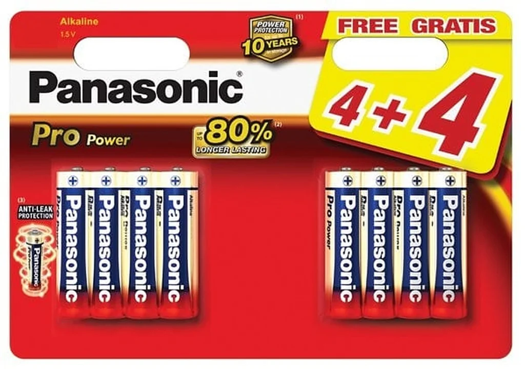 Blister 4+4 Pilhas Alcalinas 1,5V LR03 AAA - PANASONIC