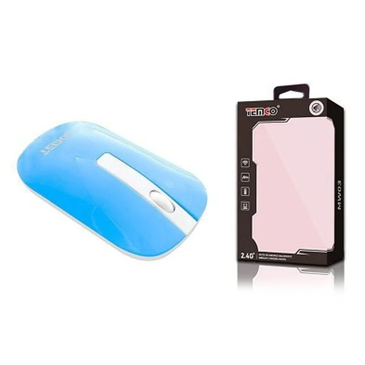 Mouse sem-fio 2.4G versão muda em azul