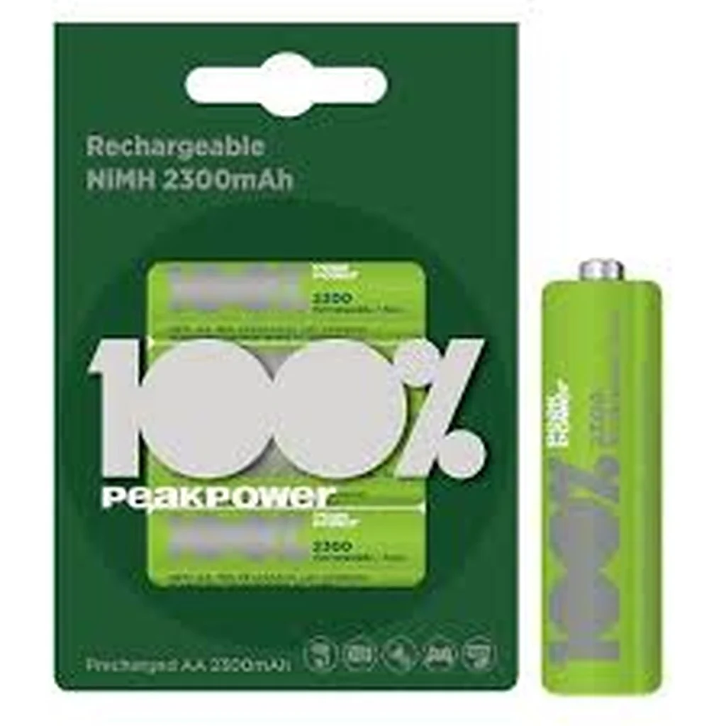 Blister 4 Pilhas Recarregáveis 1,2V AA Ni-Mh 2300mAh - PEAK POWER