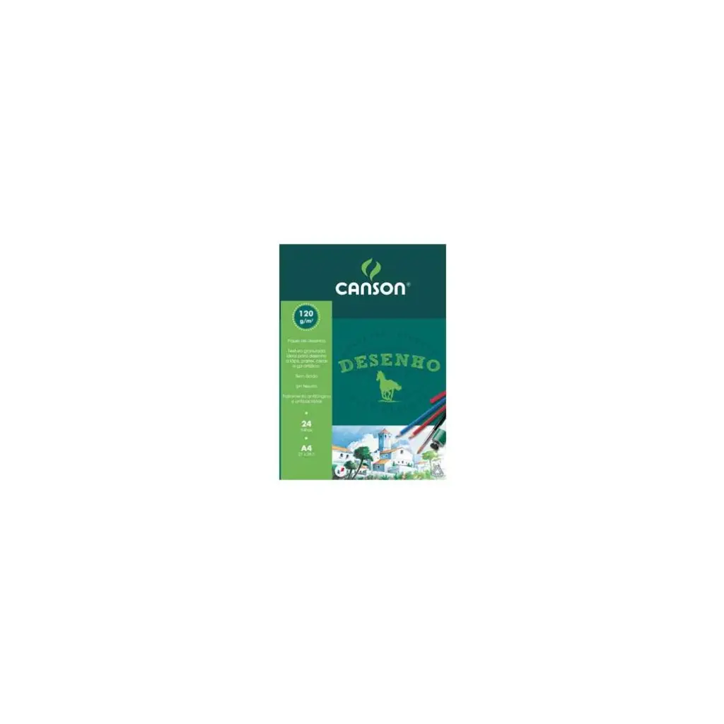 Bloco Desenho A4 120g Colado Canson 25Fls